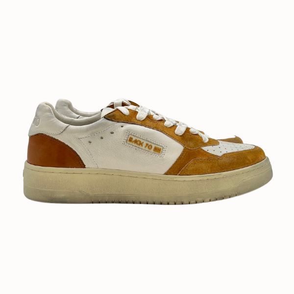 Retrò low basket Back '70 white/tan/yellow