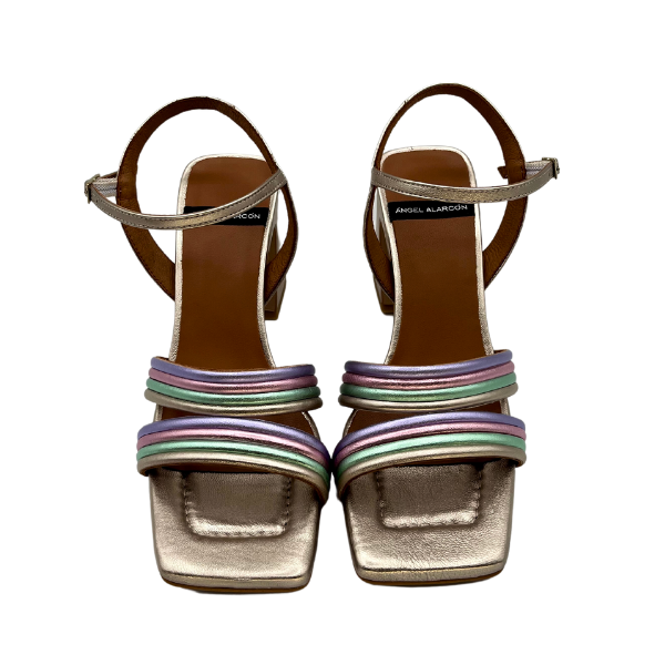 Sandalo tacco 7 cm con mignon multicolor