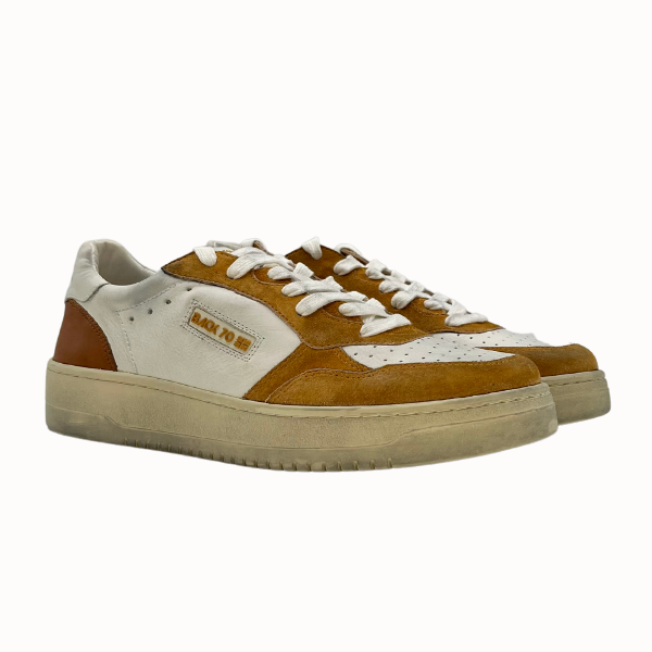 Retrò low basket Back '70 white/tan/yellow