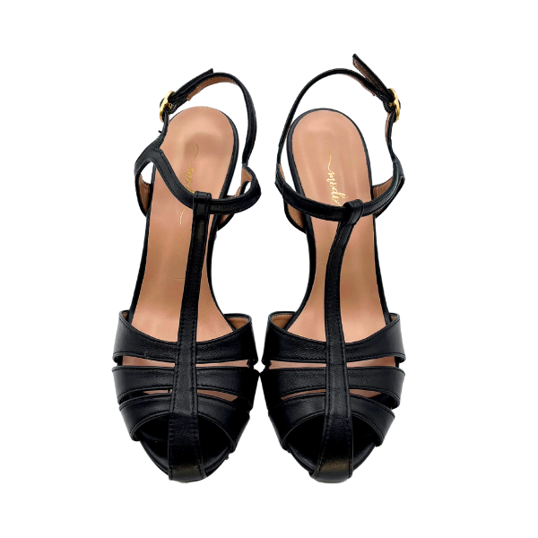 Sandalo gabbietta in nappa tacco 7 cm
