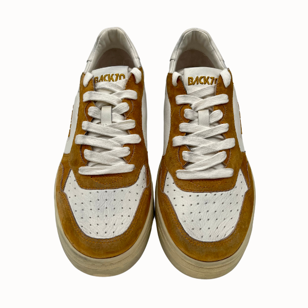 Retrò low basket Back '70 white/tan/yellow