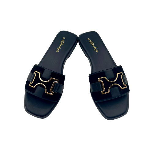 Slides in pelle con H metallica
