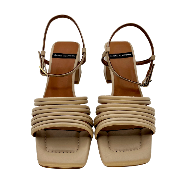 Sandalo tacco 5 cm con mignon nude