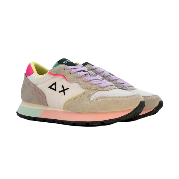Running Sun68 bianca e profili multicolor