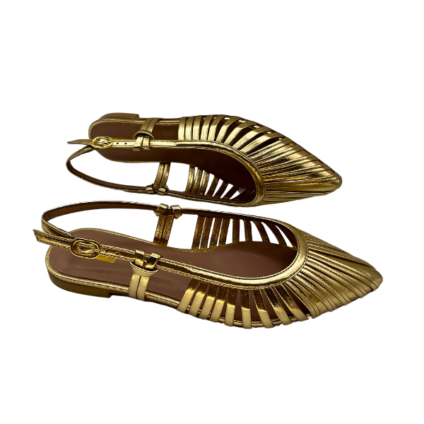 Slingback t 10 in laminato oro