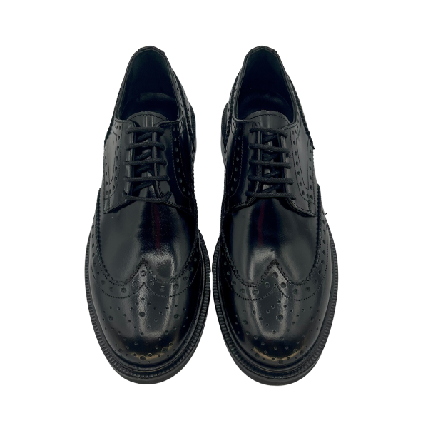Derby coda di rondine monogramma nero