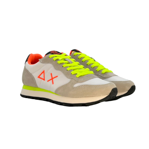 Running Sun68 bianco dettagli fluo
