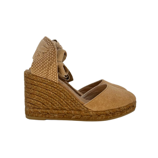 Espadrillas 7 corde in tessuto e zeppa in tinta