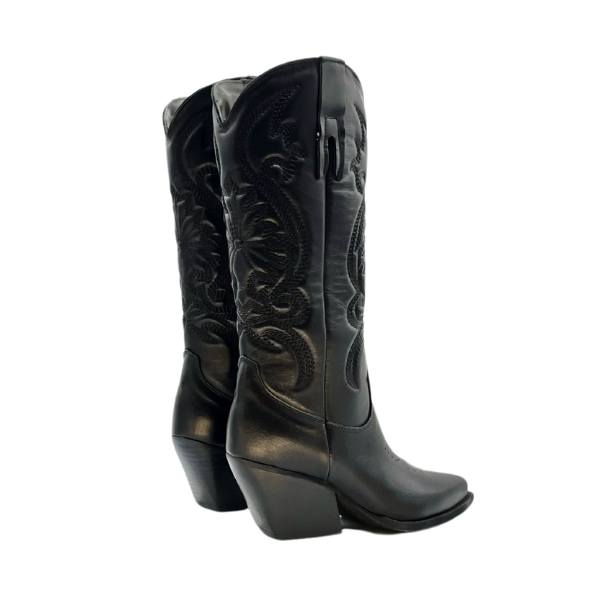 Texano in pelle tacco 50