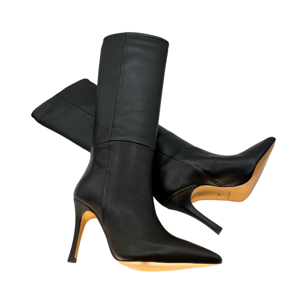 Stivale a mezzo polpaccio con tacco stiletto