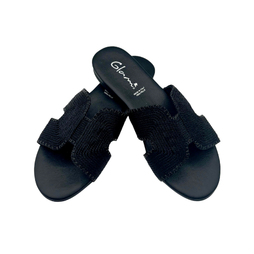 Slide con fascia in rafia intrecciata