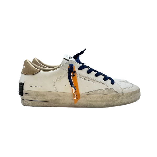 Sneaker retrò total white fondo cassetta