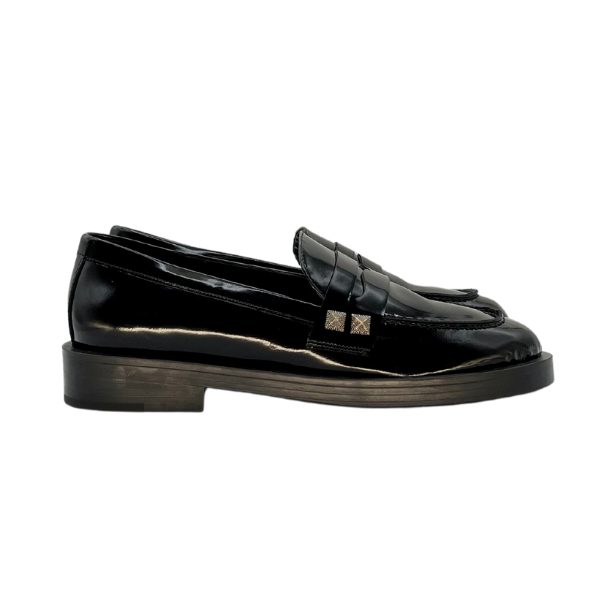 Mocassino con borchie abrasivato nero