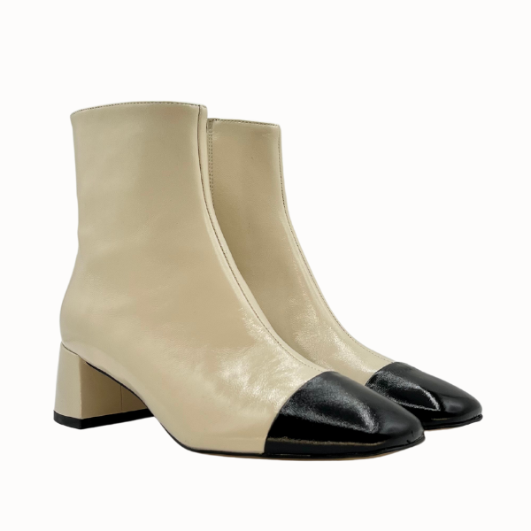 Stivaletto in naplack bicolore tacco 50
