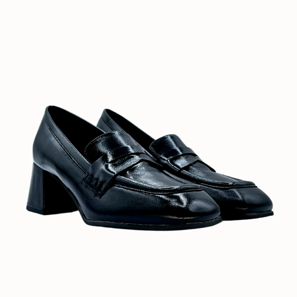 Mocassino naplack nero tacco 5