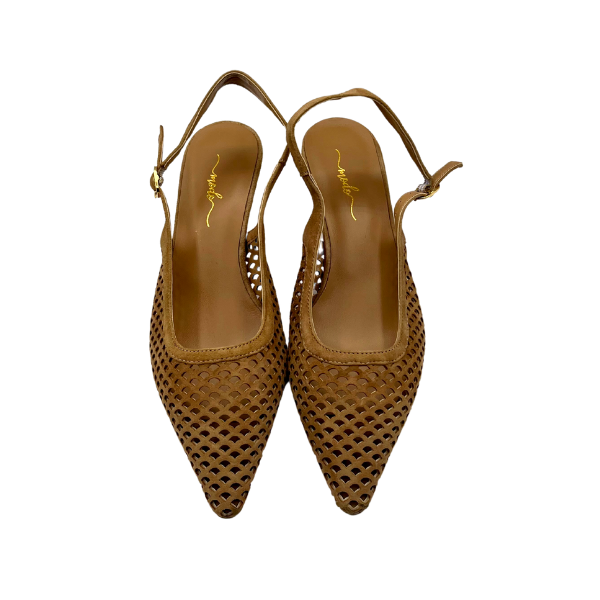 Slingback in camoscio laserato