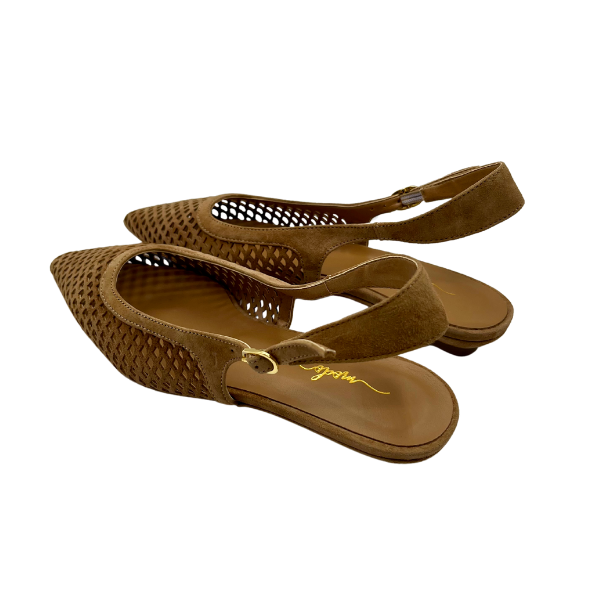 Slingback in camoscio laserato