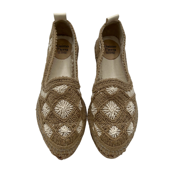 Espadrillas in macrame e sottopiede in pelle