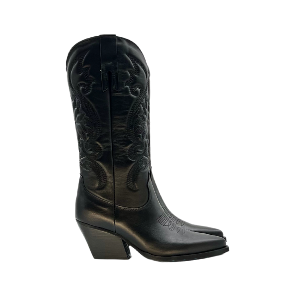Texano in pelle tacco 50