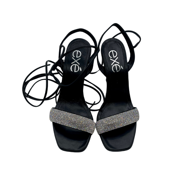 Sandalo tacco 8 alla schiava con baguette glitter