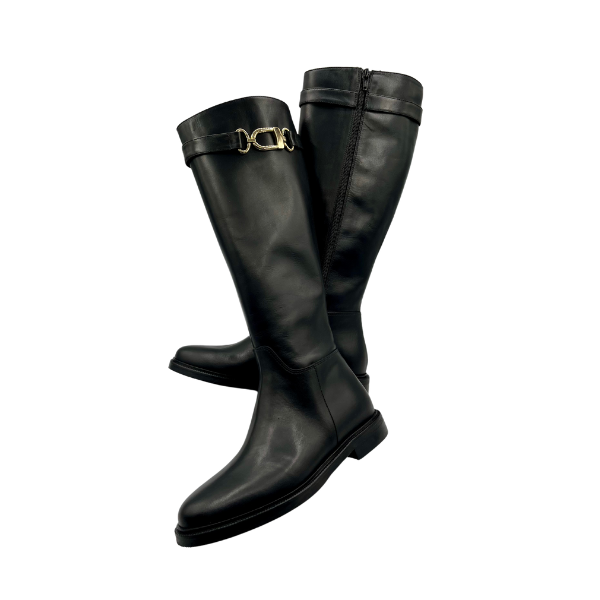 Stivale con accessorio dorato