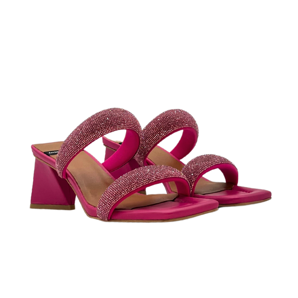Mules con baguette fuxia