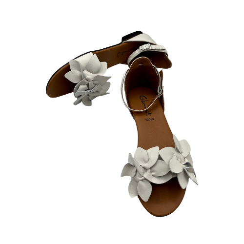 Sandalo flat con applicazione floreale