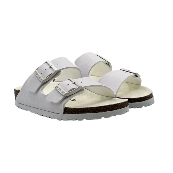 Sandalo Birkenstock all white doppia fibbia
