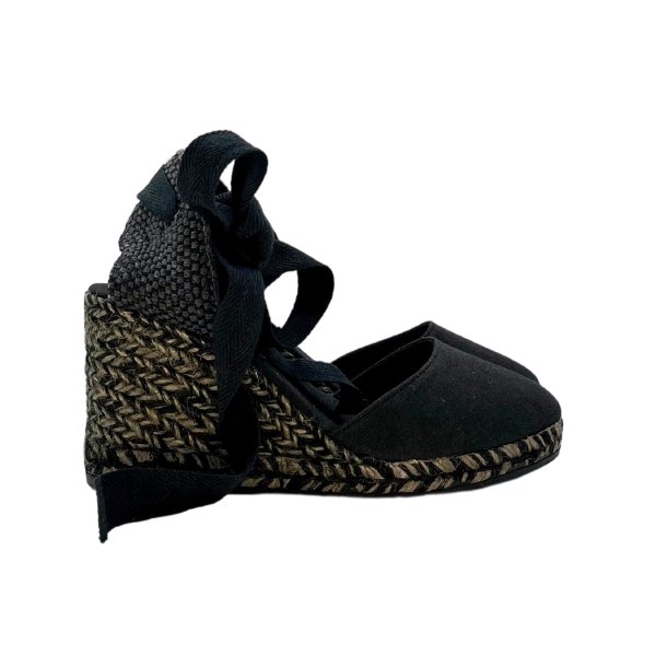 Espadrillas 7 corde in tessuto e zeppa in tinta