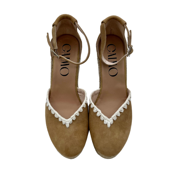 Espadrillas 7 corde con infilature bianche e cinturino alla caviglia