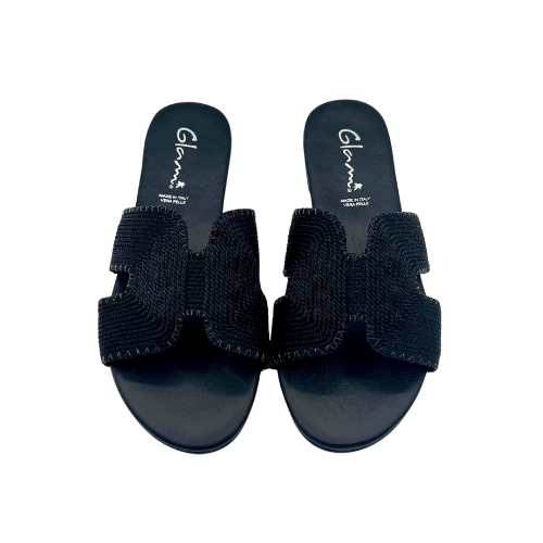 Slide con fascia in rafia intrecciata
