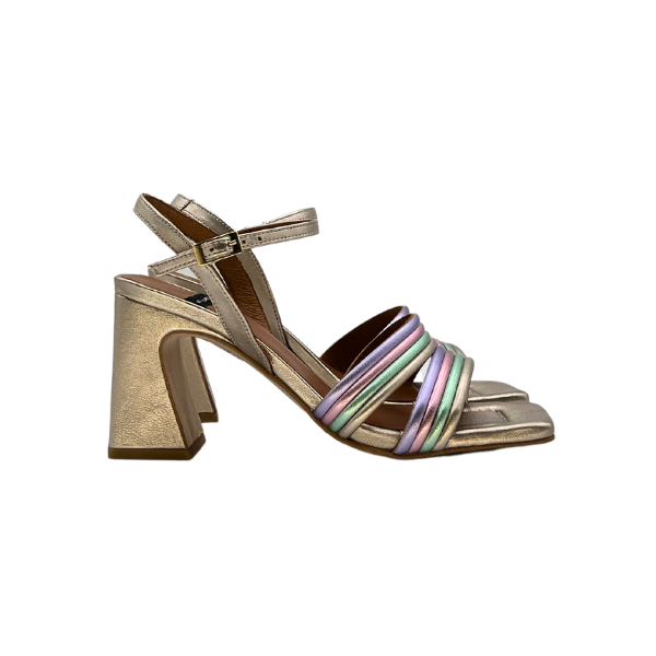 Sandalo tacco 7 cm con mignon multicolor
