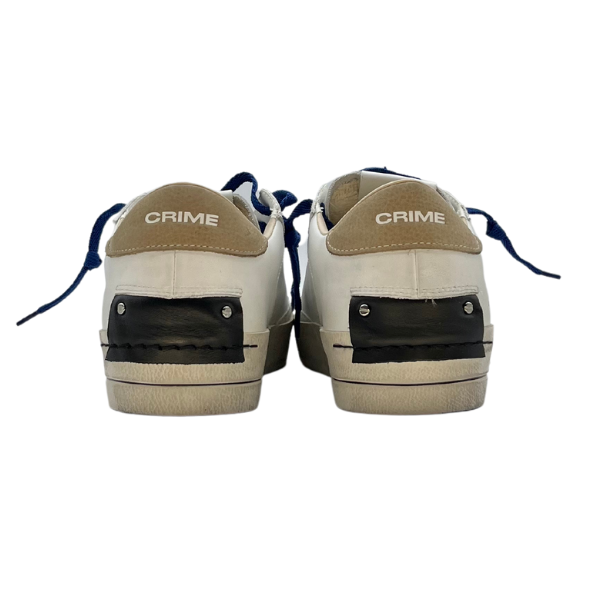 Sneaker retrò total white fondo cassetta