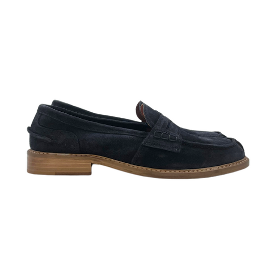 Mocassino in camoscio blu e lavorazione Blake