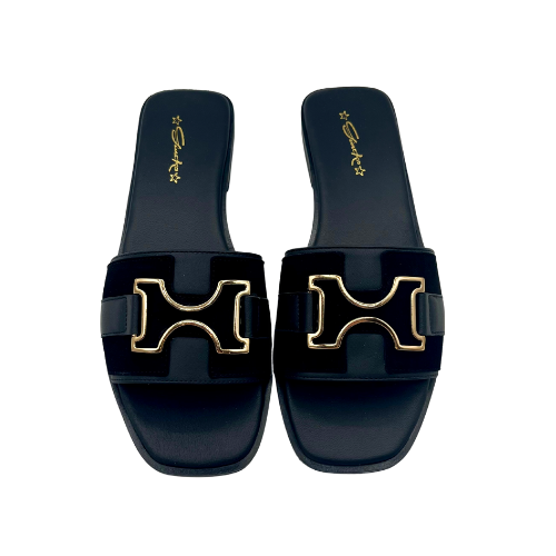 Slides in pelle con H metallica