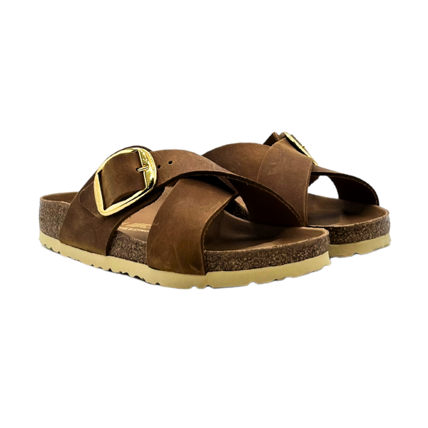 Sandalo big buckle con cinturini incrociati