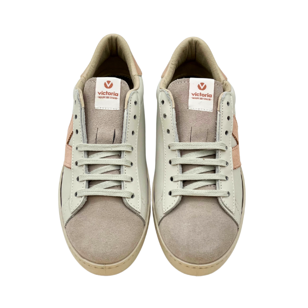 Sneakers flat V logo rose