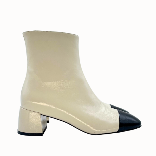 Stivaletto in naplack bicolore tacco 50