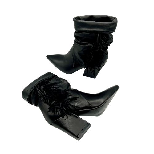 Stivaletto tacco 70 con frangia