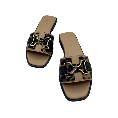 Slides in pelle con H metallica