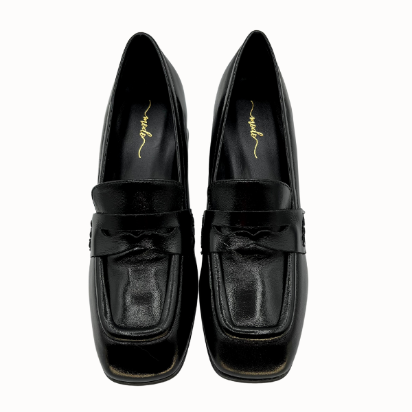 Mocassino naplack nero tacco 5