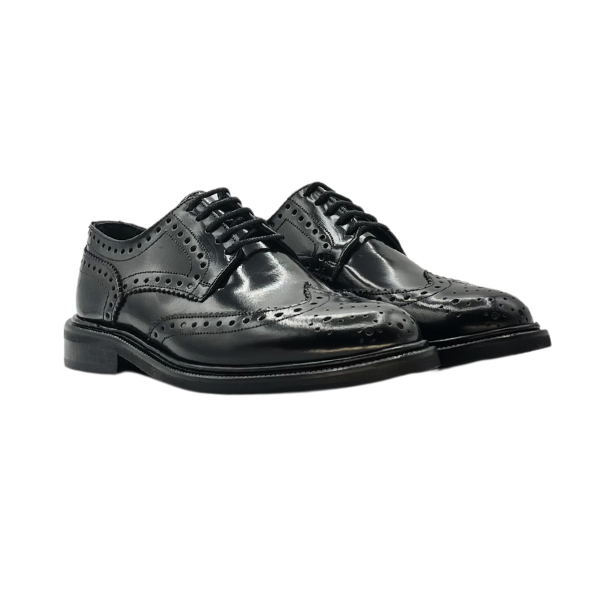 Derby coda di rondine monogramma nero