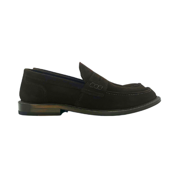 Mocasssino in camoscio testa moro e lavorazione blacke