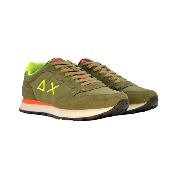 Running Sun68 militare dettagli fluo