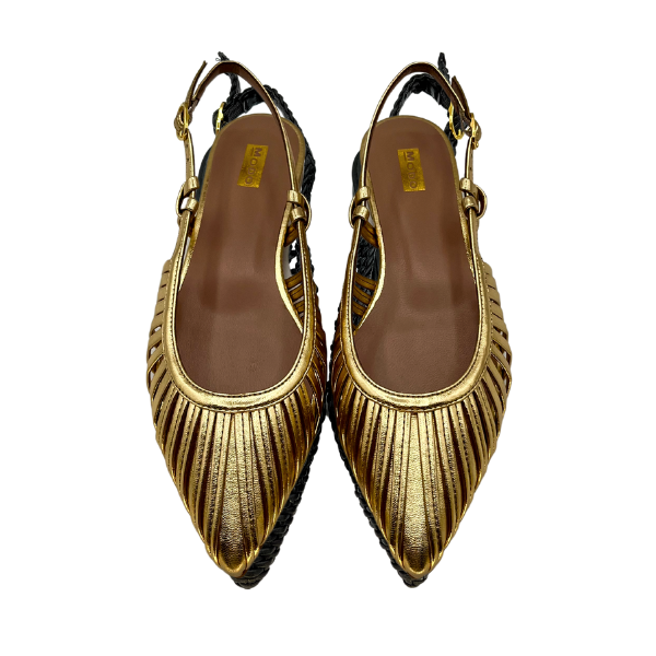 Slingback t 10 in laminato oro