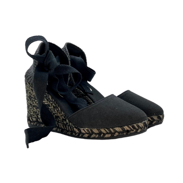 Espadrillas 7 corde in tessuto e zeppa in tinta