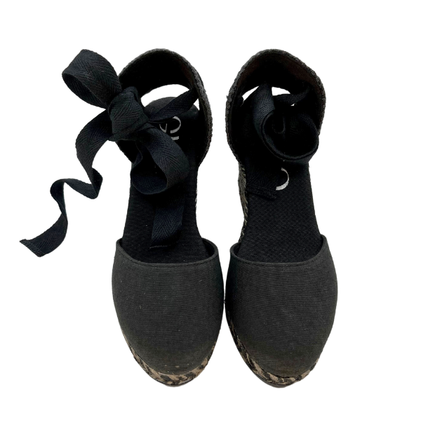 Espadrillas 7 corde in tessuto e zeppa in tinta