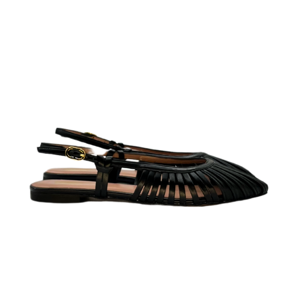 Slingback t 10 in pelle nera