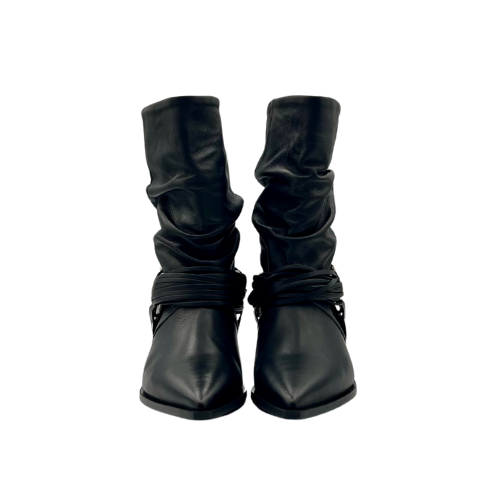 Stivaletto tacco 30 con accessorio intrecciato