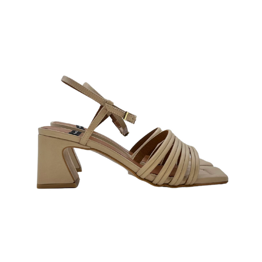 Sandalo tacco 5 cm con mignon nude